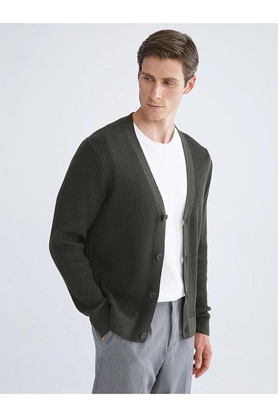 LC Waikiki Ανδρική πλεκτή ζακέτα με λαιμόκοψη V Standard Fit (W5)