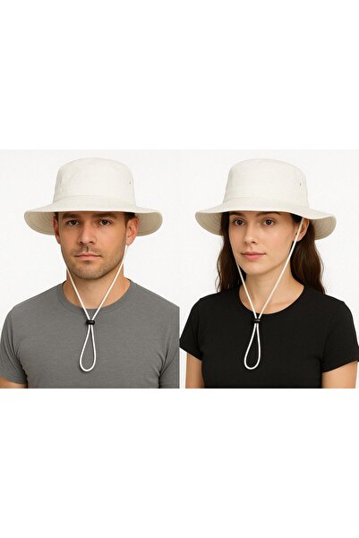 Lunisera Foldable Safari Hat with Uv Protection Unisex White