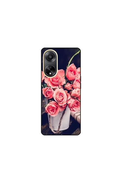 Atlas Husa personalizata si Folie de Silicon OPPO Reno8 T, Flowers #22, multi...