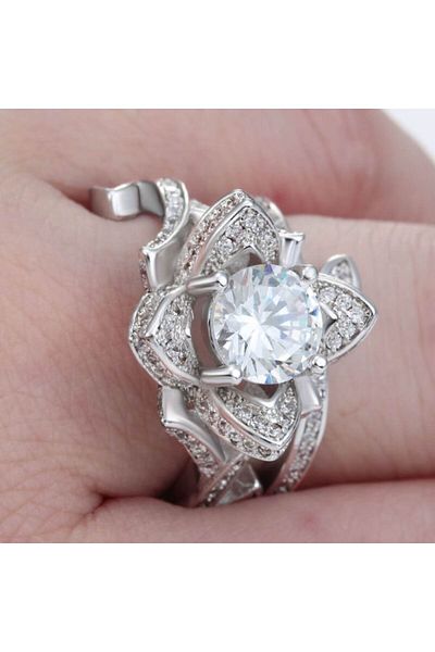 Universal TrendySecret - Women's ring plated with silver 925 with Topaz stone, size 7/M/EU 54.4