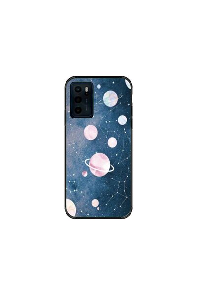 Atlas Husa personalizata si Folie de Silicon OPPO A16, Solar System, multicol...