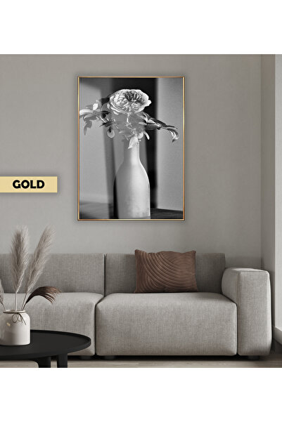 Harikabirev HARİKABİREV | MODEL BOHEMIAN FLORAL NEGRU&ALB 05 | TABLA DE STICLA TEMPLATA CU CADRU, SIMPLE, VERTICALA