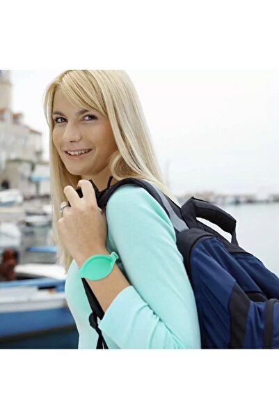 SSMEDIA Set of 5 adjustable wristbands with hand sanitizer container - Green