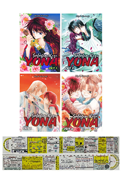 Komik Şeyler Şafağın Kızı Yona 1-2-3-4. Ciltler Manga Seti + Mat. Öğreten Cetvel