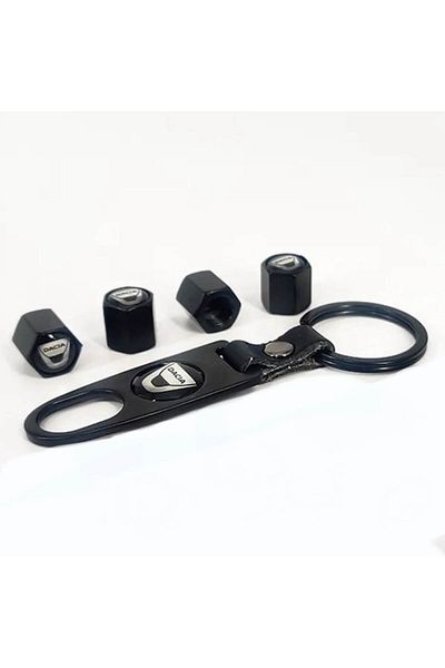 MAF 4 valve caps with Dacia logo + Dacia car keychain