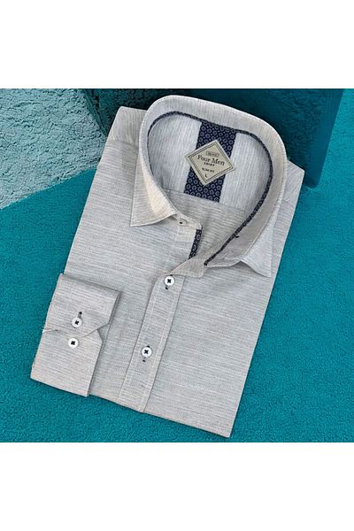GÖMLEK GALERİSİ Slim Fit Slim Fit Plain Long Sleeve Men's Shirt