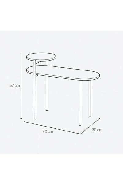 Vi Markets Single serving table - metal bases - oval wood top - round marble