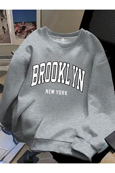 FUFLUNS Brooklyn Printed Oversize Unisex Women/Men's Crew Neck Sweatshirt