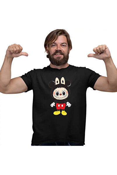 OEM Ανδρικό T-Shirt Labubu με τον Μίκυ Μάους