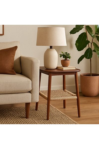 Vi Markets Service table - iron bases with wooden top