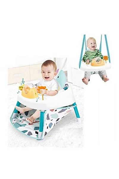 FULLJOY 2x1 Walking Learning Chair with Suspension Toys, Blue