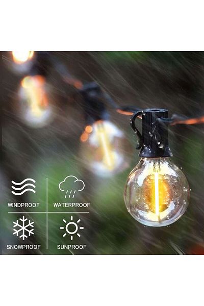 OEM Șir luminos solar retro 20 becuri LED, 3.8m, decor grădină, terasă, petreceri, rezistent la apă