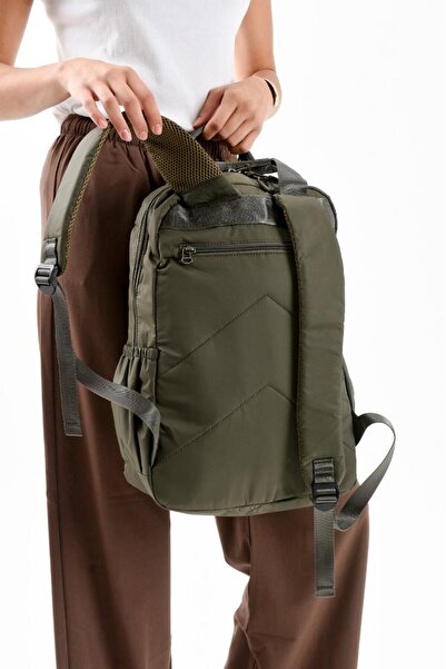 Baginn Unisex Daily Backpack Parachute Fabric Lightweight Multi-Pocket Rain Repellent Fabric 40*30 cm School Bag