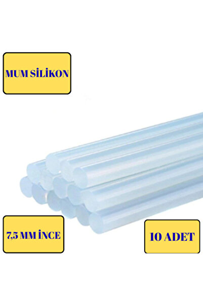 İnce Şeffaf Sıcak Mum Silikon 7.5MM 30CM 10 Adet