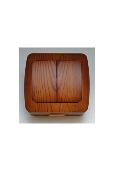 Genel Markalar 4 Adet Sıva Üstü Kiraz Ahşap Renkli Komütatör İkili Anahtar El...