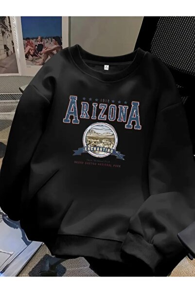 FUFLUNS سويت شيرت برقبة دائرية للجنسين مطبوع عليه أريزونا للنساء/الرجال