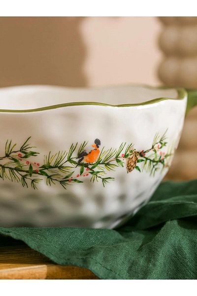 LC Waikiki Lcw Flower Patterned Ceramic Bowl 27 cm (W5)