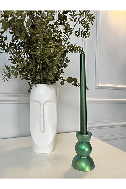 Verda Desing Dekoratif Metalik Zümrüt Yeşili Alçı-Beton Tasarım Boncuk Desenl...