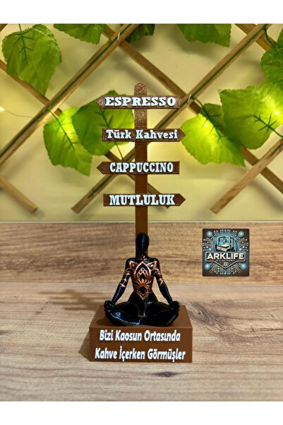 ARKlife 3D Electronic Kahve Köşesi Dekoratif Özel Tasarım Yoga Tabela Dekorat...