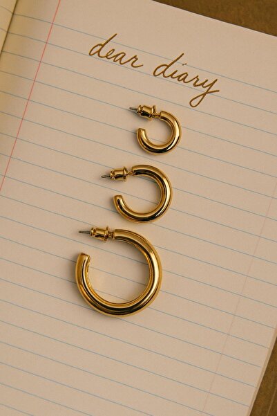 VATESTUGE أقراط دائرية سميكة - مجموعة مزدوجة بتصميم أنيق