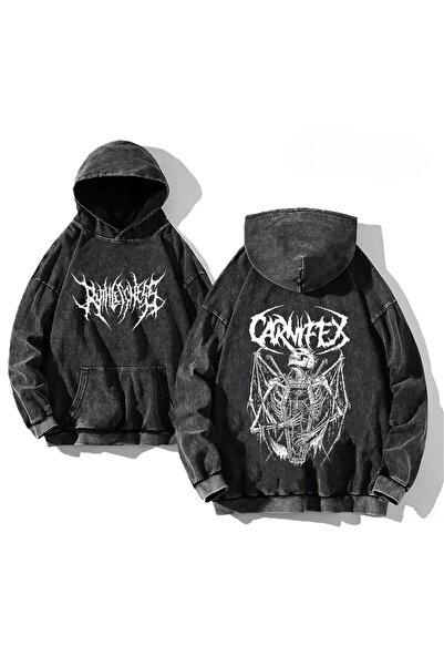 weywot Hanorac oversize unisex lavabil cu imprimeu Carnifex