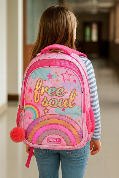 MUGGLE Mu-9060 Kız Çocuk Okul Çantası – Gökkuşaklı, Free Soul Tasarım, Çok Bölmeli