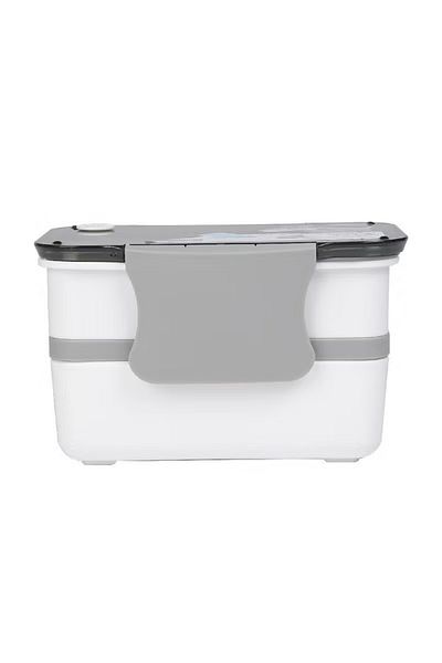rexa Lunch Box Double Deck – Snap Lock – Grey/White