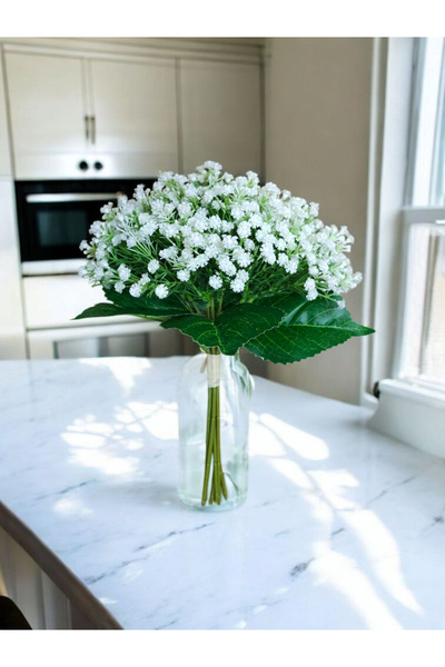 MD Aspiz Flowers Yapay Lüx Cipso Demeti 7li ( Saksısız ) Gelin Buketi Büyük aranjman Vazo