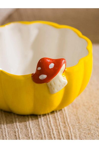 LC Waikiki Lcw Mushroom Patterned Ceramic Bowl 15 cm (W5)