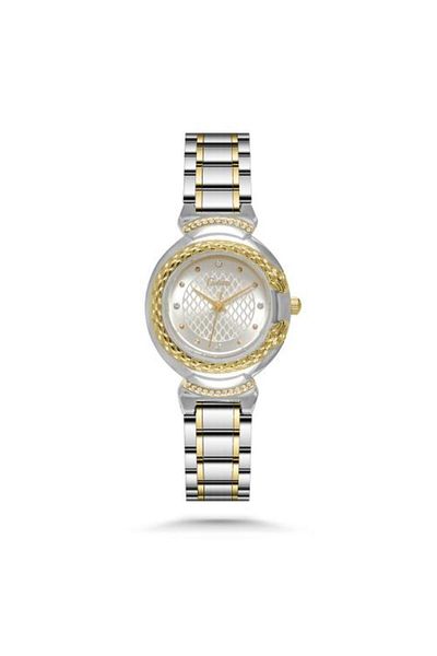 catera Women's watch with silver and gold steel, white dial