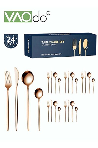 Generic 24PCS Stainless Steel Cutlery Set Silverware Set Service 6 With Steak...