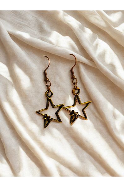 ayrestyle Set of 3 Women's Earrings - Zamak Plated Earrings |   Star, Musical Note (Left Key), Leaf Authentic Motif Earrings
