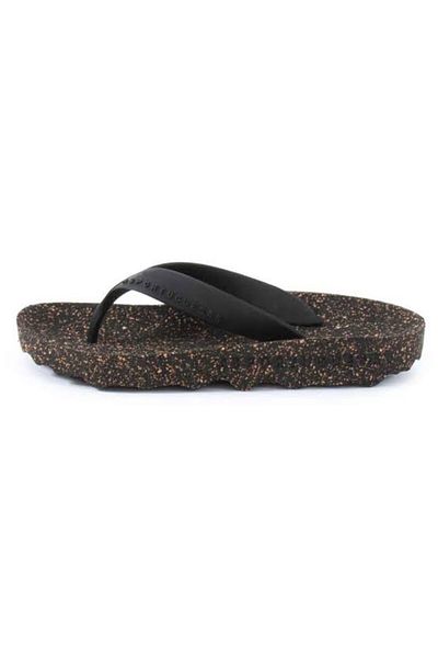 Asportuguesas Feel Natural Rubber Strape Black Cork Sole Slippers