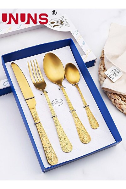 Generic Silverware Cutlery Set,4 Pcs Royal Flatware Set,410 Stainless Steel G...