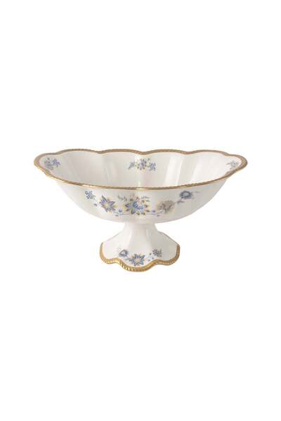 Generic LIFE SMILE Serving Bowl With Gold Stand - Bone China Fruit Basket For...