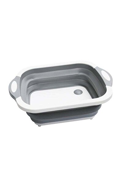 Generic Multi Functional Cutting Board And Folding Basket Grey/White 40x30x25cm