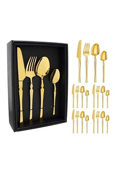 Generic Slim Handle Hourglass Design 24 Piece Cutlery Set