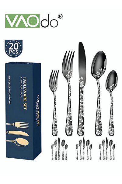 Generic 20PCS Stainless Steel Cutlery Set Butterfly Silverware Set Service fo...