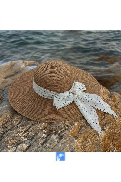 Kardelen Butik Denizli Pălărie de plajă de culoare uni cu boruri largi din pa...