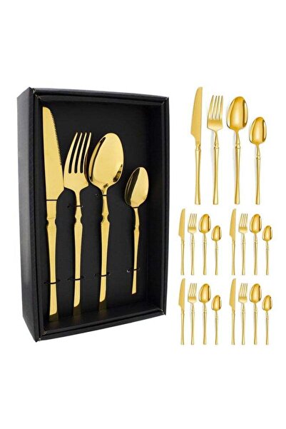 Generic Slim Handle Hourglass Design 24 Piece Cutlery Set