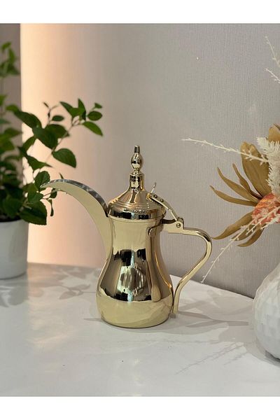 aljahwari Saudi coffee pot, gold, size 32