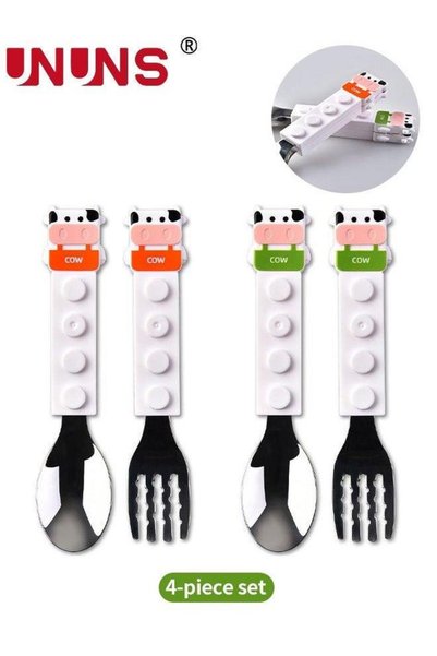 Generic 4-Piece Cutlery Sets,Portable Tableware Spoon And Fork Set,Interlocki...