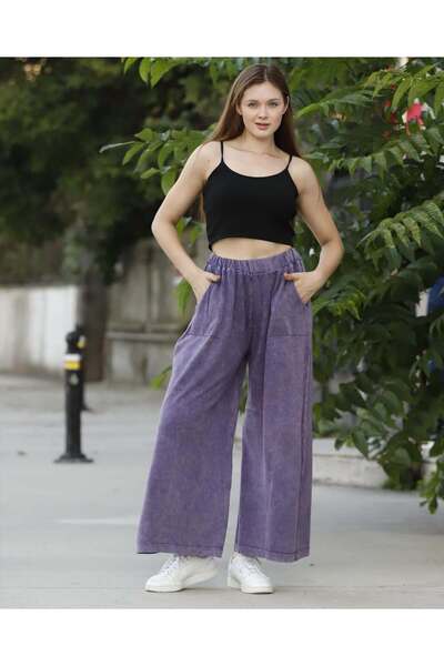 Schs Etnik bohem ve otantik tarz antik yıkama% yüz pamuk geniş paça triko sta...