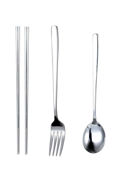Generic 4-Piece Portable Flatware Set Silver