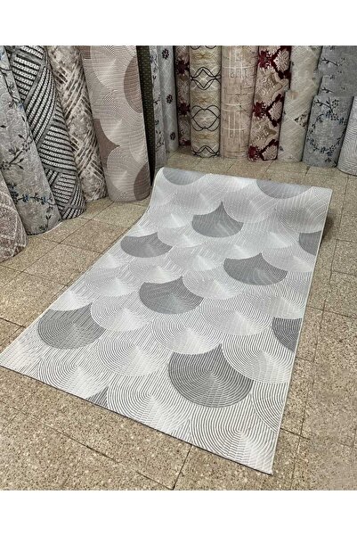 Nesrin KESME HALI YOLLUK KAYMAZ JEL TABAN SİYAH BEYAZ GRİ