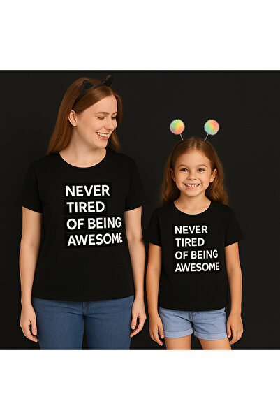 SVART WEAR Set de tricouri combinate pentru mamă și fiică bumbac 100% supradimensionat tricou Twin (PRET PENTRU UNUL)