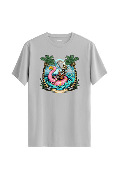 Colermi تي شيرت مطبوع عليه هيكل عظمي وفلامنغو مصنوع من القطن بنسبة 100%