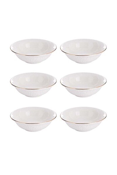 Generic 6-Piece Bowls White/Gold 5.5inch