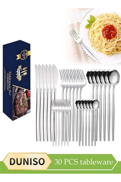 Generic 30 Pcs Stainless Steel Cutlery Set, Western Style Kitchen Utensil Set...