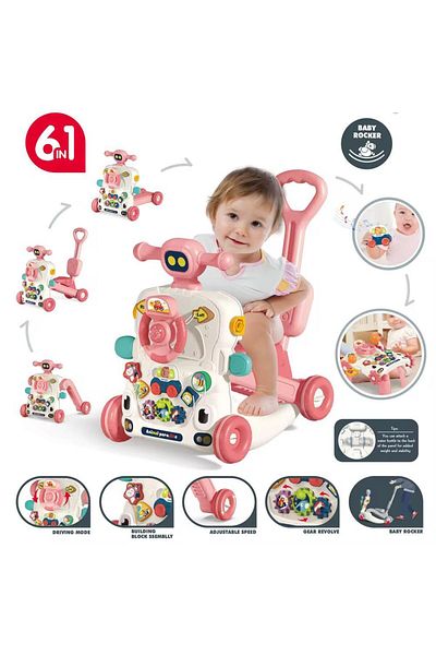 dehkah 6-in-1 Multifunctional Baby Walker for Infant's Motor and Cognitive Development